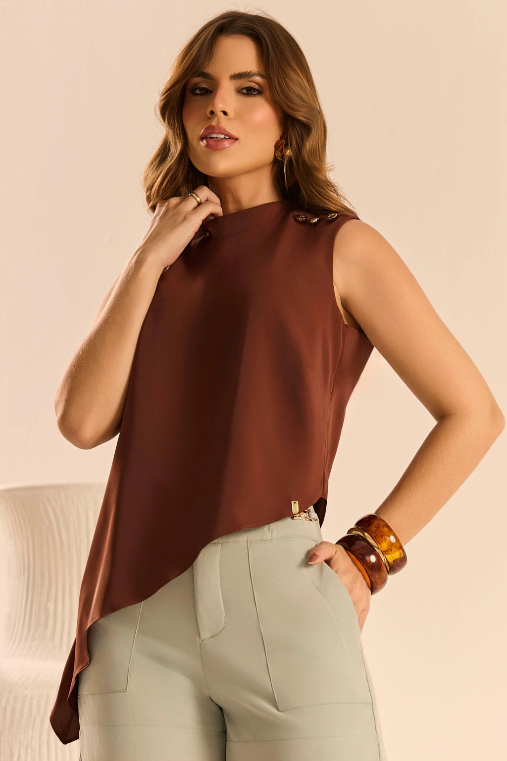 Blusa gola alta