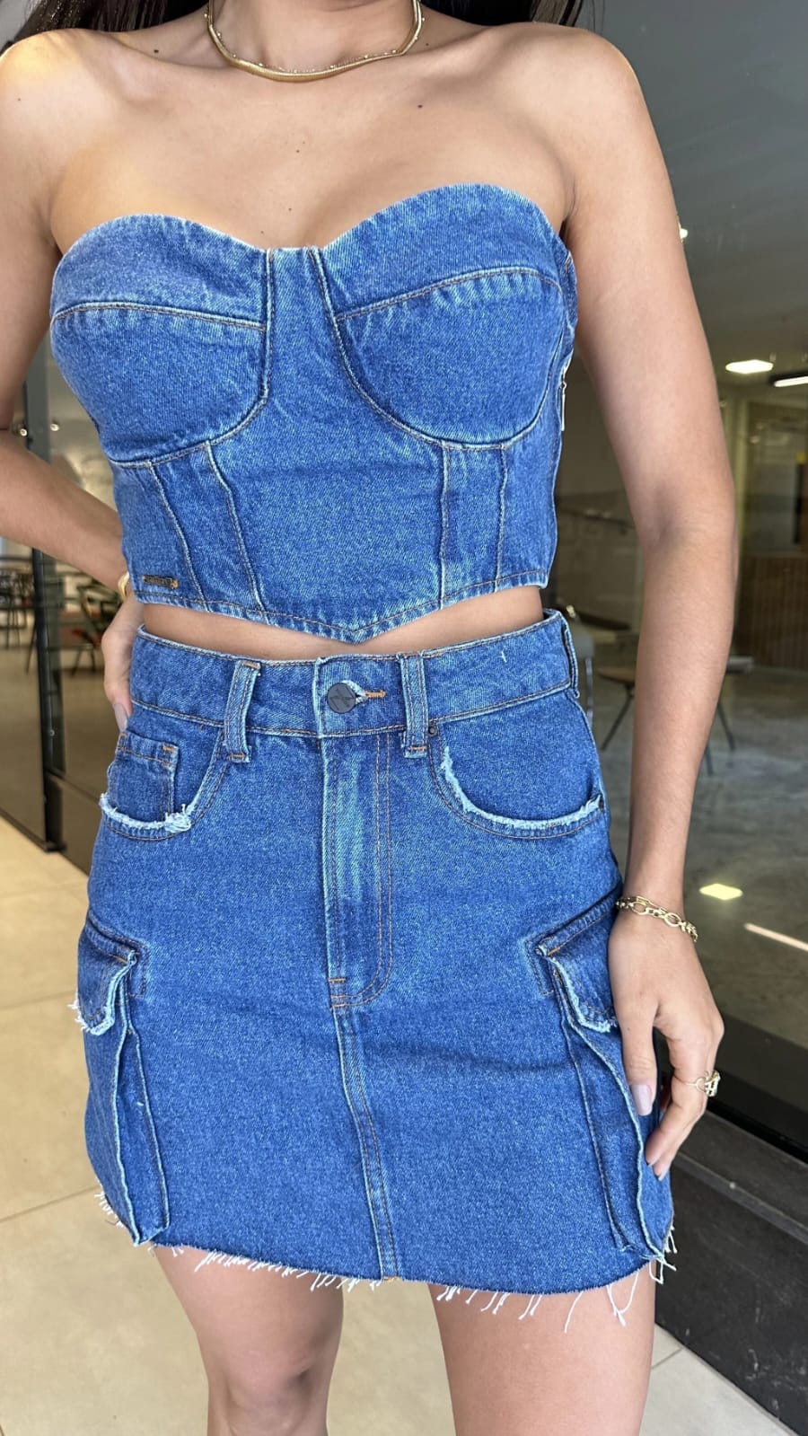 Saia Jeans Cargo Martine