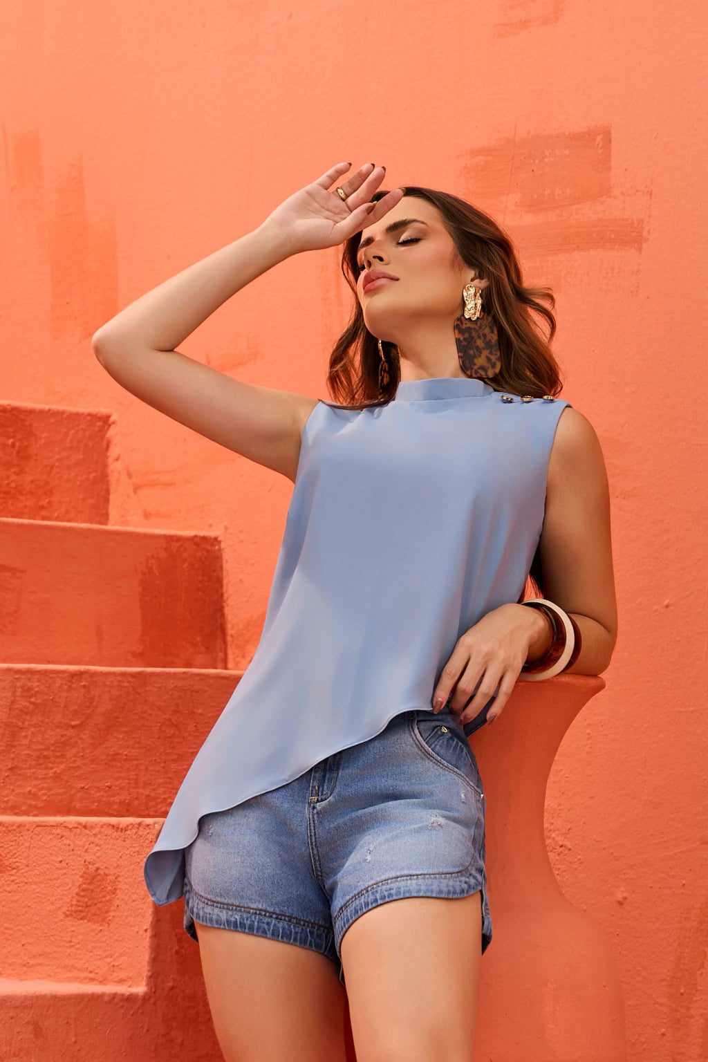 Blusa gola alta