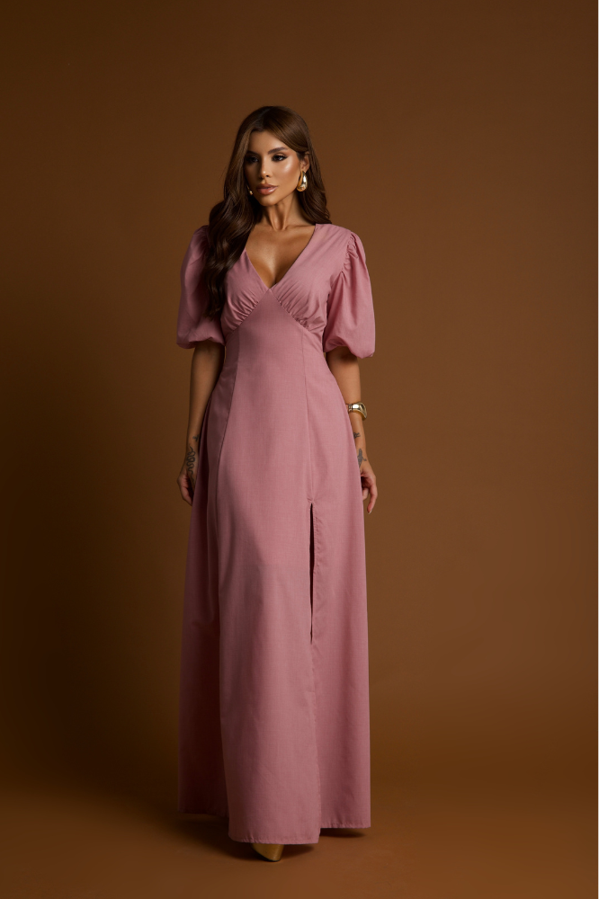 Vestido Longo Camponesa Katy Algodão Doce
